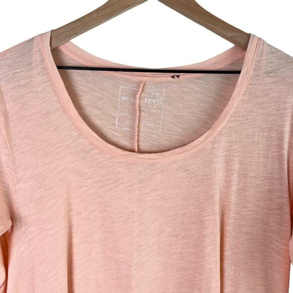 Free People We The Free Scoop Neck‎ Oversized Tunic Top Short Sleeve Pink, Small - Picture 2 of 11